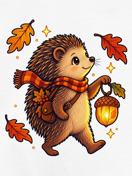 Igel mit Eichellaterne