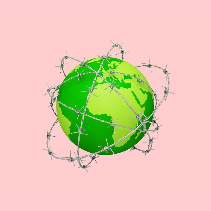 Planet Erde Stacheldraht 3D Kugel