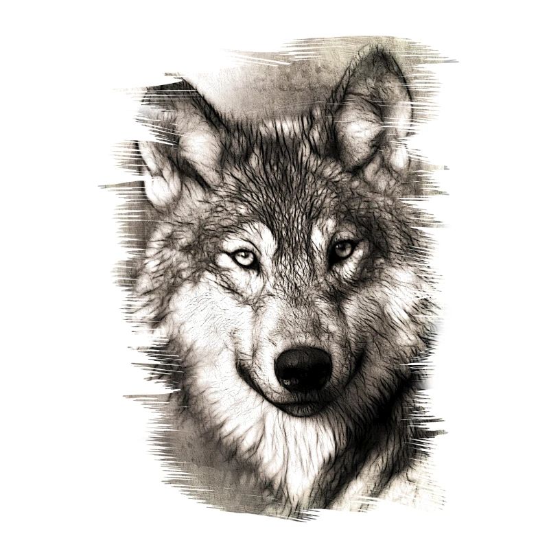 Wolf | Vintage | schwarz weiß | Geschenkidee