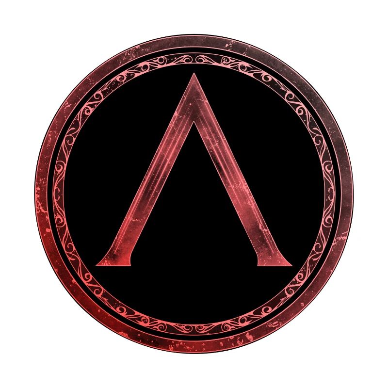 Sparta Lambda symbol Celtic fire red
