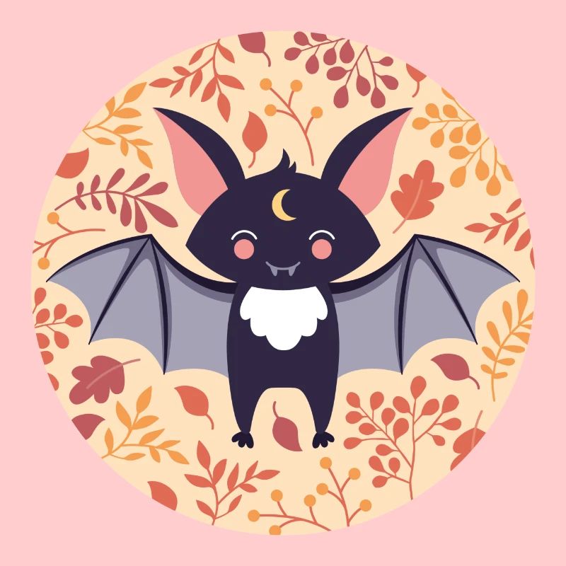 Bat with autumn pattern