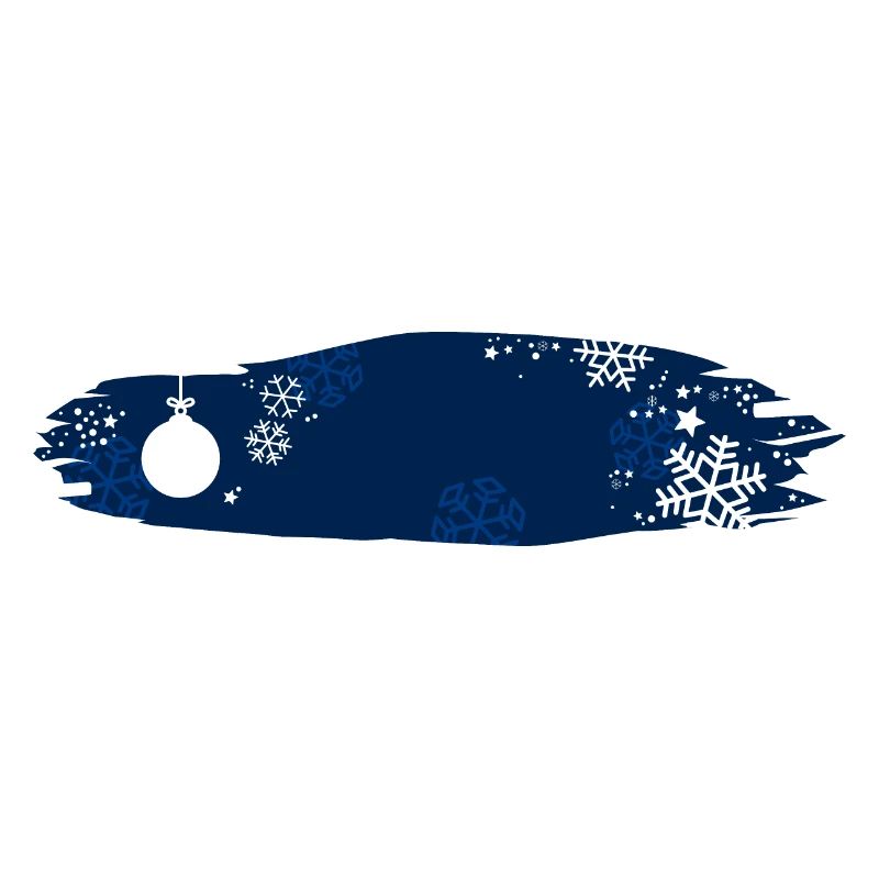 Schneeflocken, Sterne und eine Weihnachtskugel