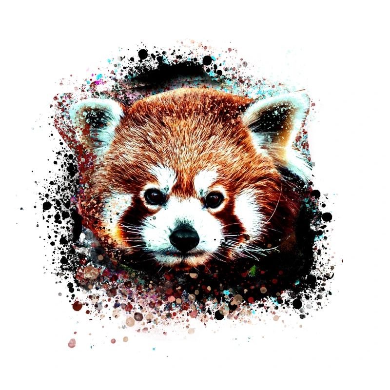 Roter panda ,Graffiti, Malerei,pandabär, bär, rot
