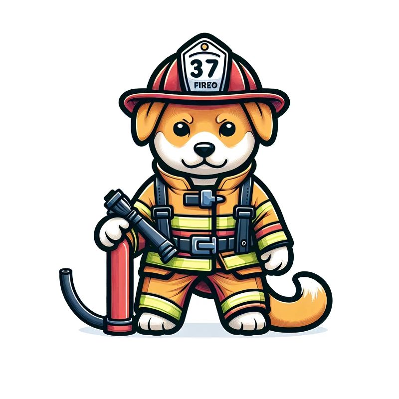Cute Dog Firefighter