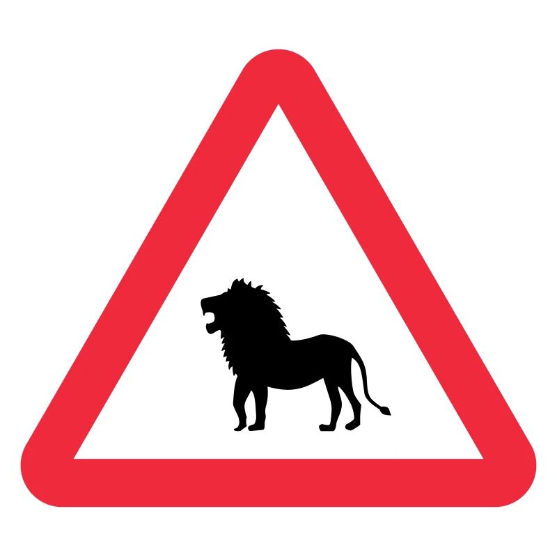 Caution Lion Warning