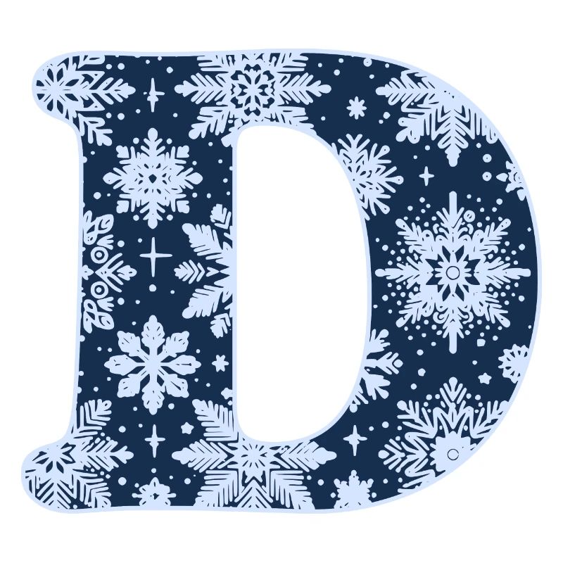 Buchstabe D Schneeflocken