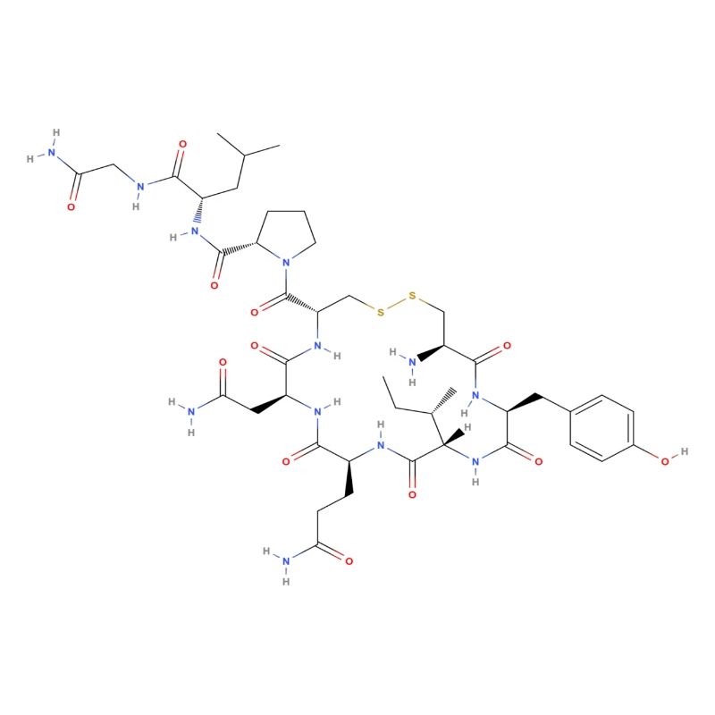 Molécule d’ocytocine - Formule structurale colorée