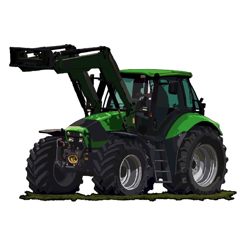 Hellgrüner Traktor mit Frontlader