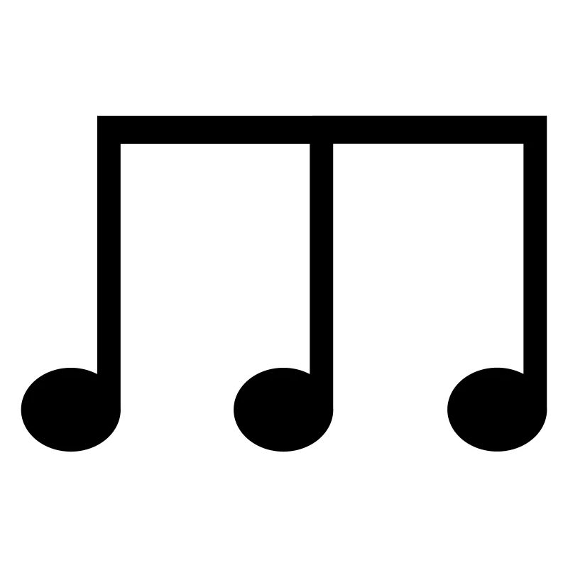 Symbole de la huitième note avec trois têtes de note