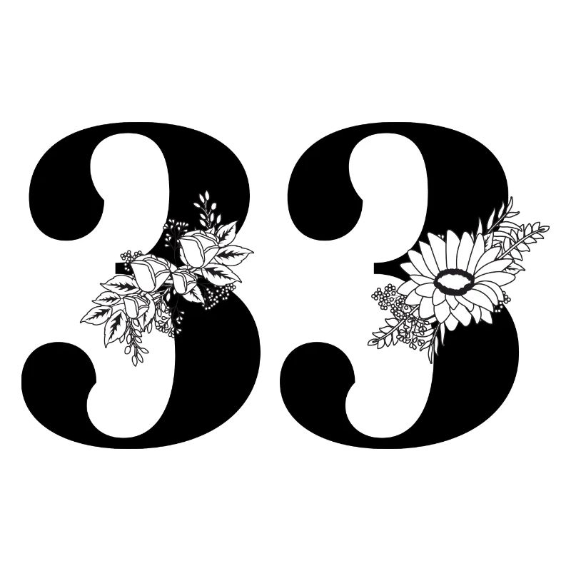 Nummer 33 Schwarze Blumen - 33. Blumengeburtstag