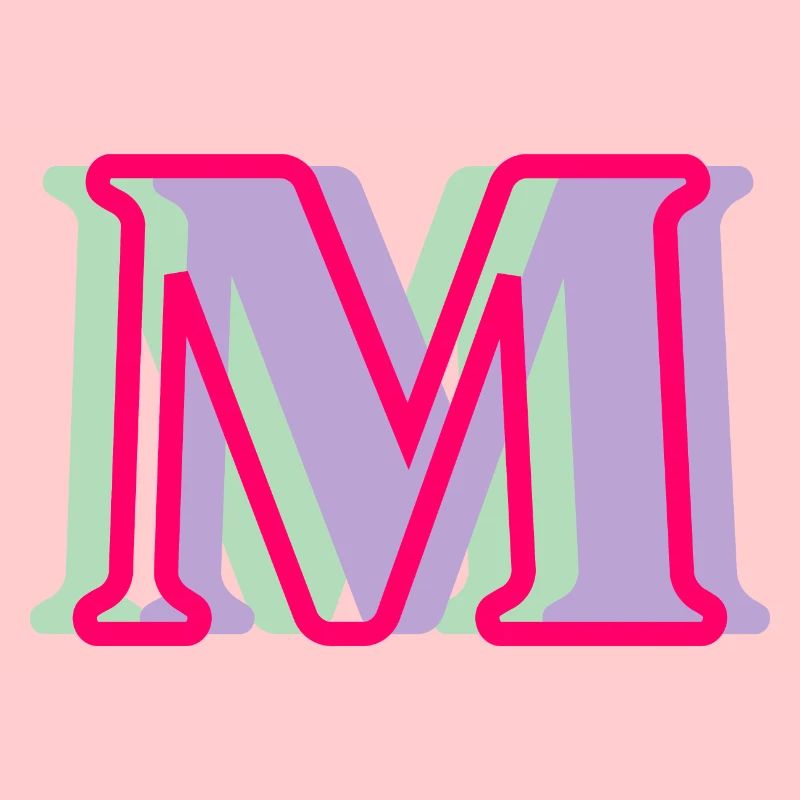 Lettre m multicolore