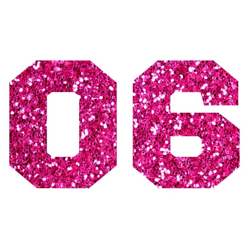 Nummer 6 Pink Glitter - 6. Jahrestag