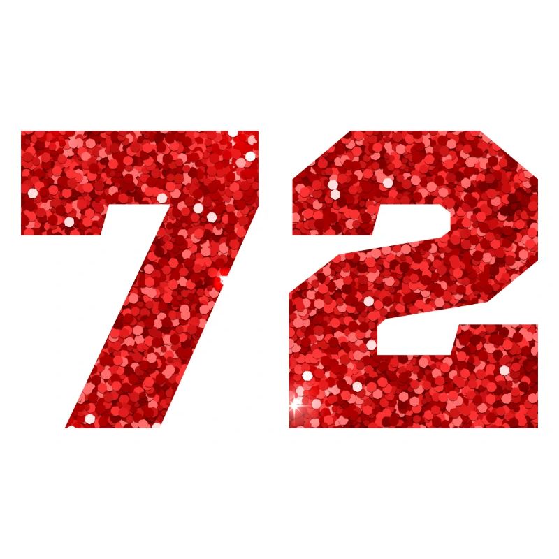 72 Roter Glitzer - 72 Geburtstag