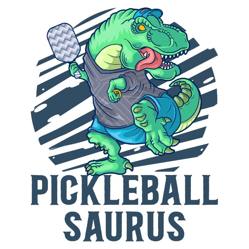 Pickleball Saurus Dinosaurier T-Rex mit Schläger