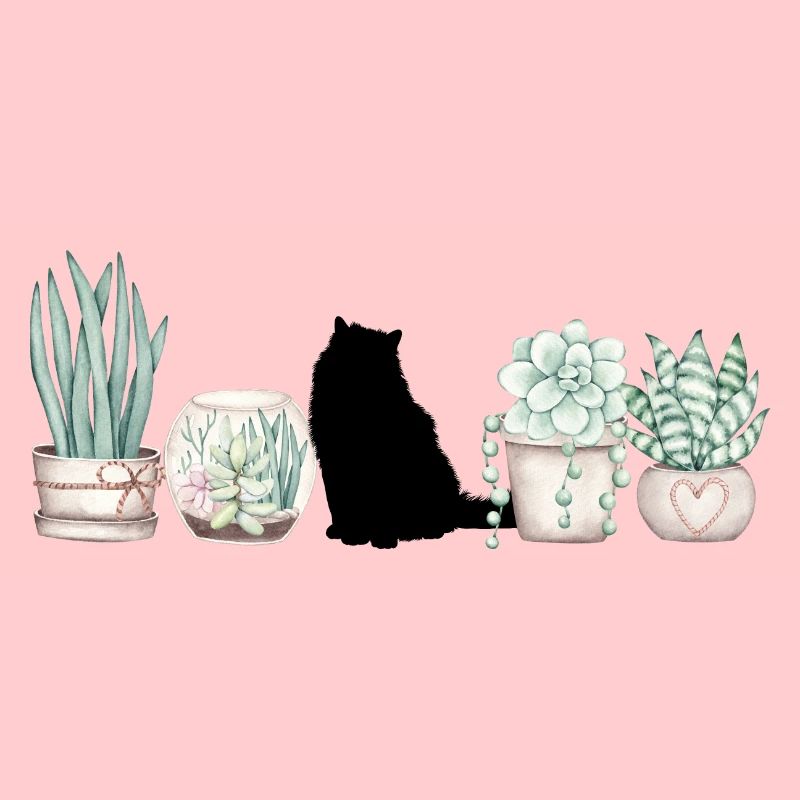Chat et chatons De Fleuri Cactus
