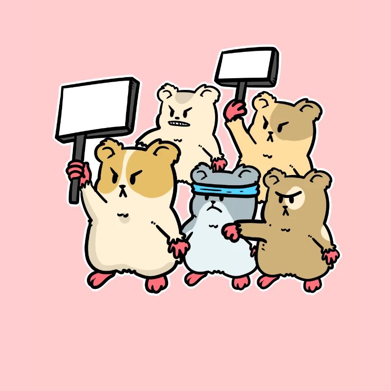 Big Hamster Protest Demo Fantasy Animals