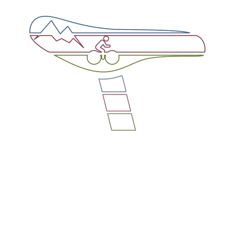 Bicycle Saddle Bicycle motif Mountain and cyclist