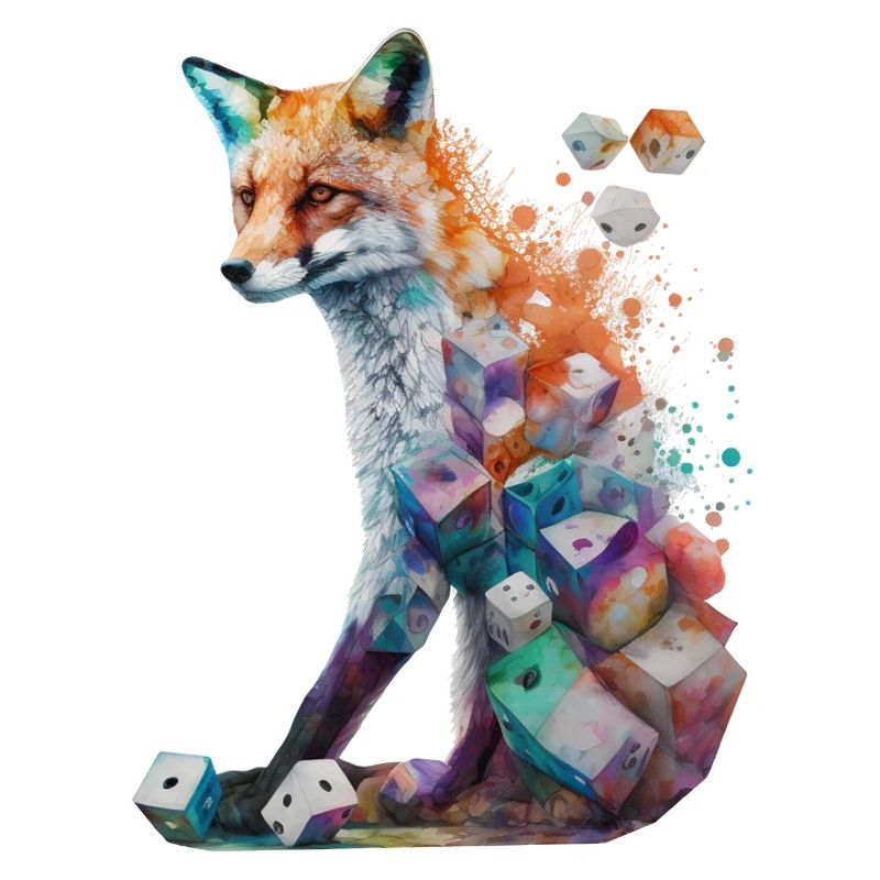 Fuchs Kunst Würfel Rotfuchs Wildtier Geschenk Tier