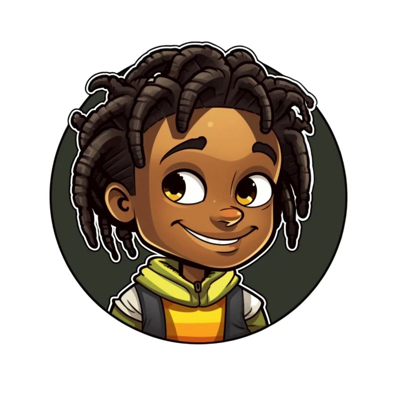 Afro Schwarz Kind Junge Mädchen Empowerment Dread