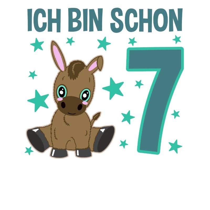 Siebenjährige Partyeselchen Glücksbringer