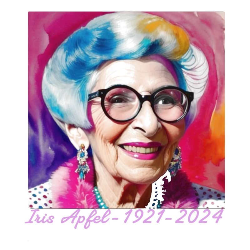 Iris Apfel, coloré, graffiti, illustration, aquarelle