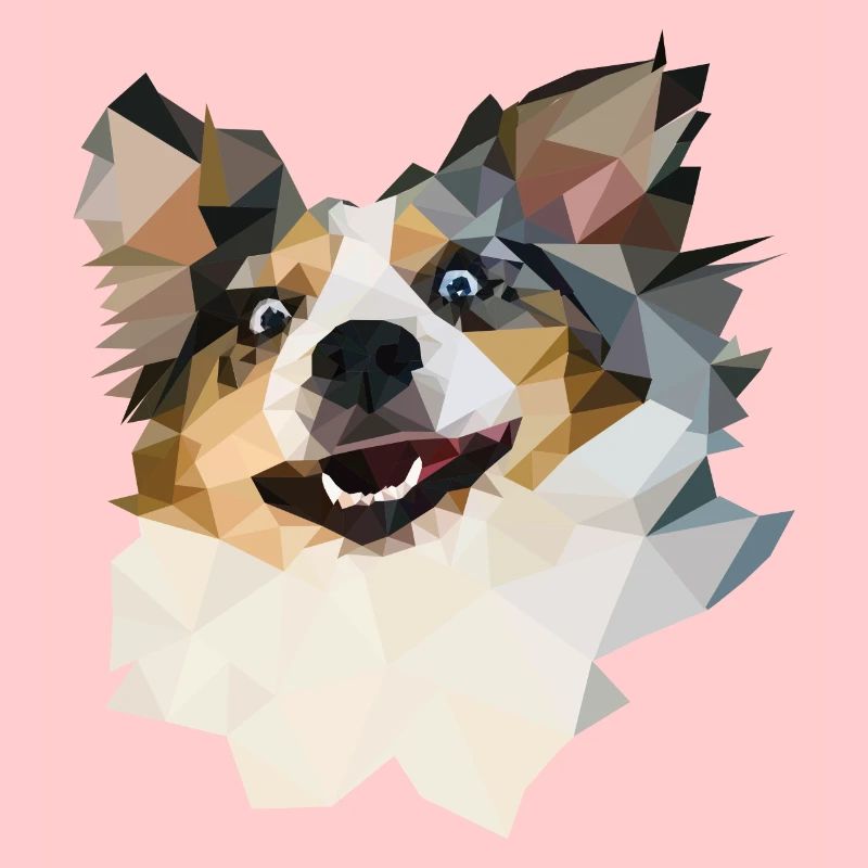 Australian Shepherd, Blue Merle, Polygon Style