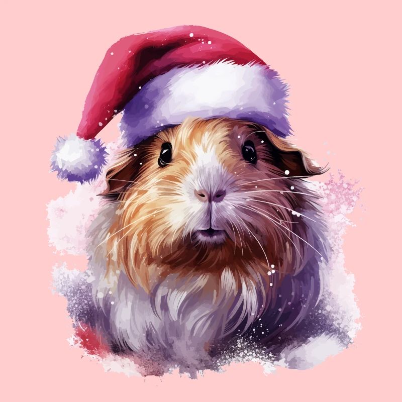 Cochon d’Inde avec chapeau de Père Noël