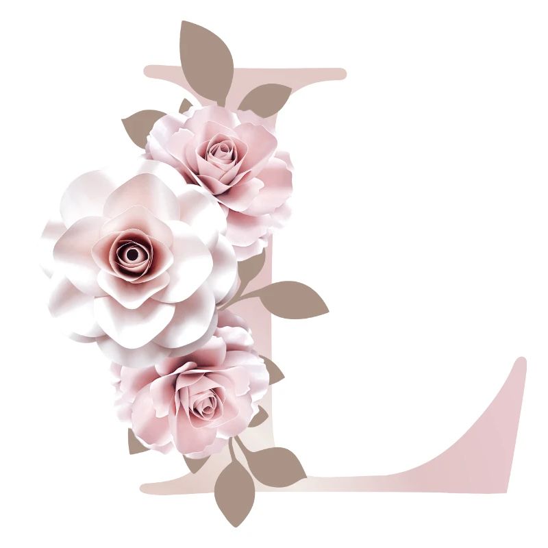 L Buchstabe mit Blumen 3D Effekt