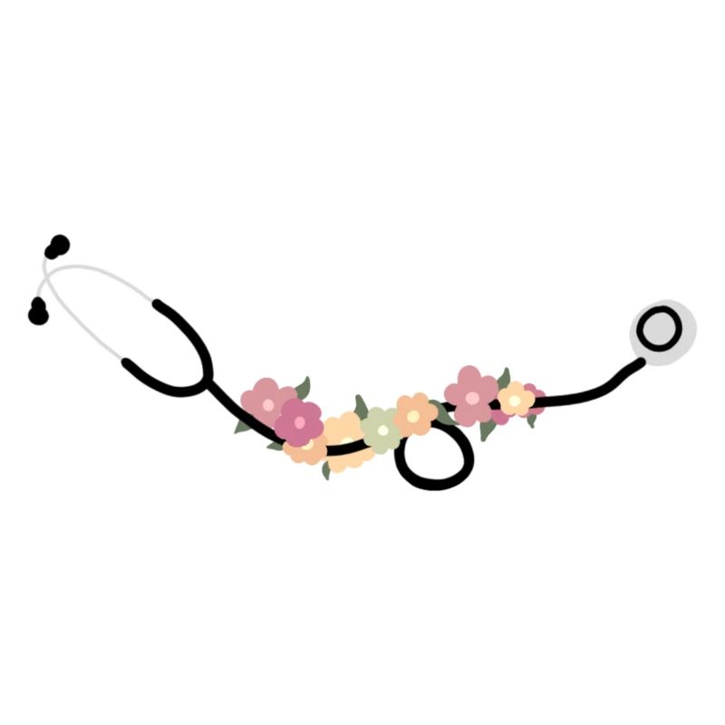 Stéthoscope avec des fleurs