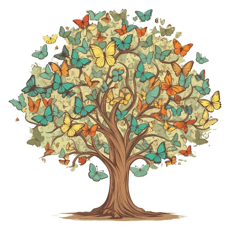 Butterfly Tree Nature Predator Insect