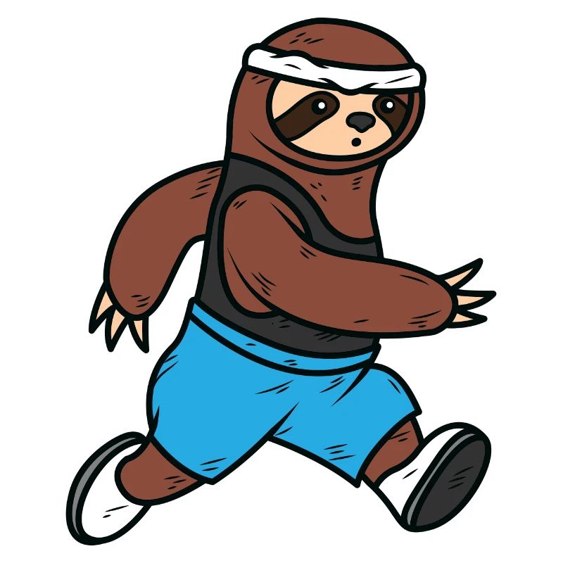 Sloth Running Sloth Athlete