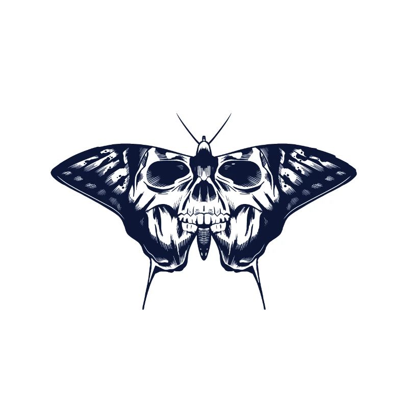 Schmetterling mit Totenkopf auf den Flügeln