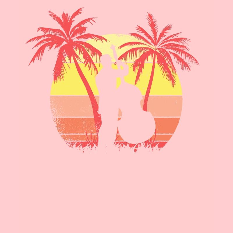 Basco doble tocando el hombre Summer Sunset 80s