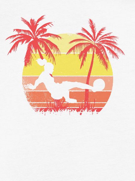 Fodboldpige Volley Shot Sommer Solnedgang 80'erne Palm