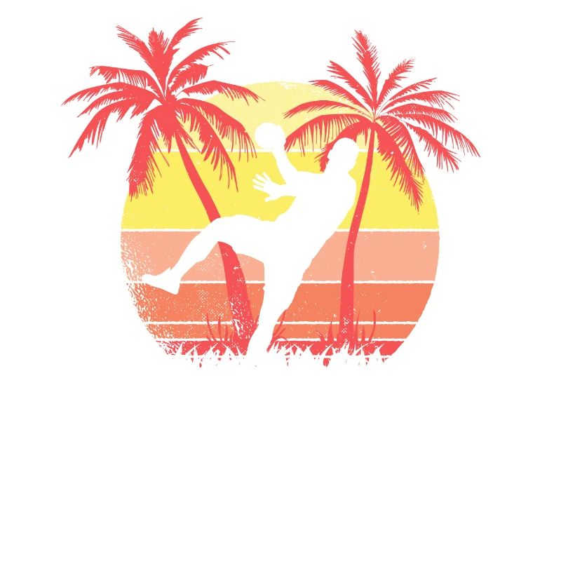 Handboll Throw Male Summer Sunset Palm de los 80