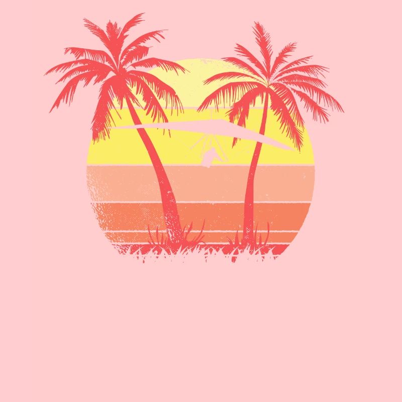 Hangglider Summer Sunset 80s Palm
