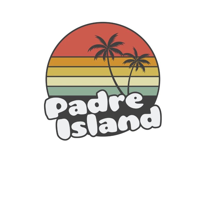 Padre Island Retro Vintage Style Rayé Coucher de Soleil