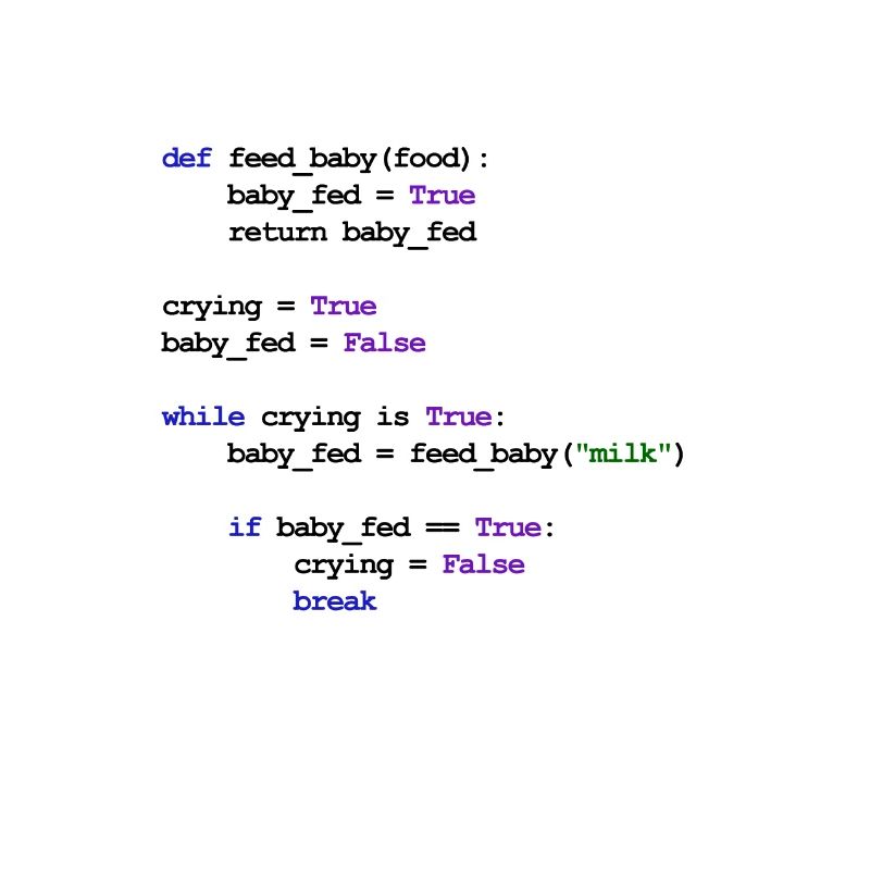 Python Code New Baby - Donner du lait pour bébé