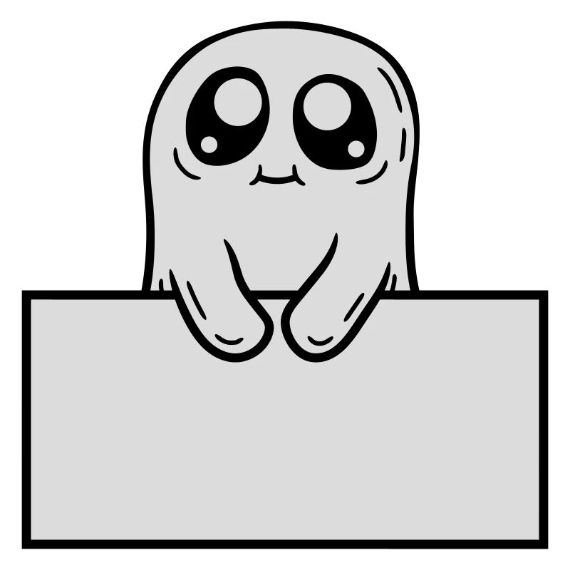 Geist zeigt Schild Cartoon