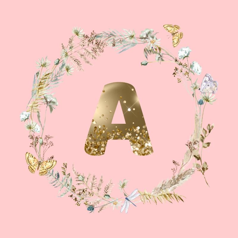 A Monogramm Glitter Boho Kranz