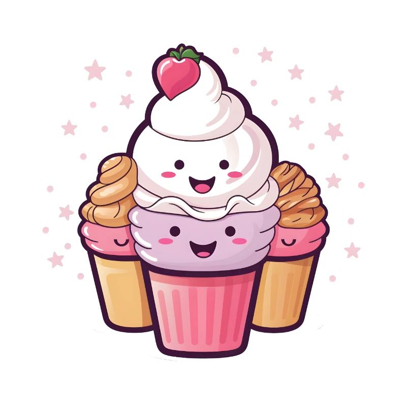 Cartoon Eiscreme - Süßes Eis mit Gesicht