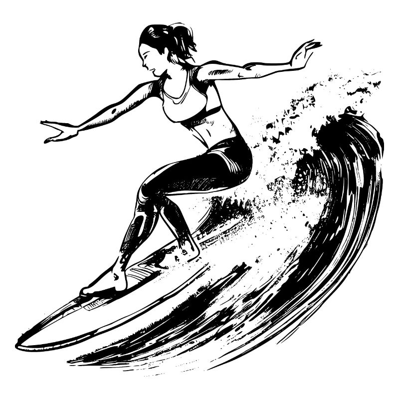 Surfing Surfer Surfing Drawing Gift