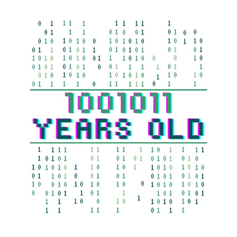 75th Birthday 75 Year Old Binary Code Coder