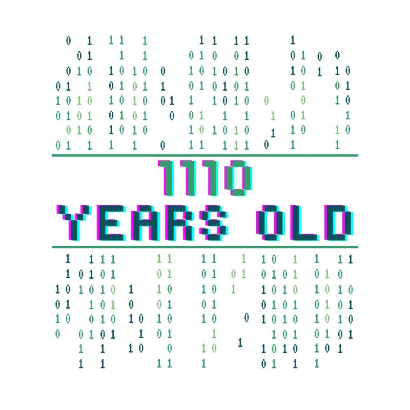 14e anniversaire 14 ans Informatique de code binaire