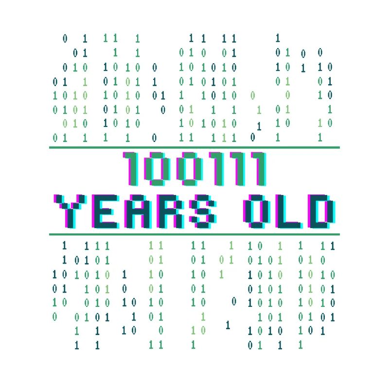 39. Geburtstag 39 Jahre alt Binärcode Informatik