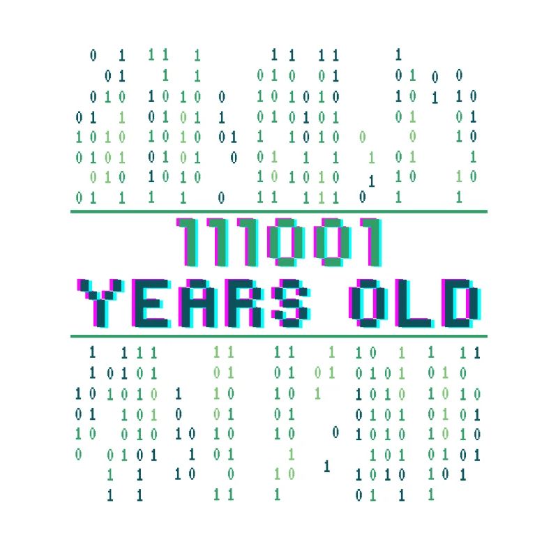 57. Geburtstag 57 Jahre alt Binärcode Coder