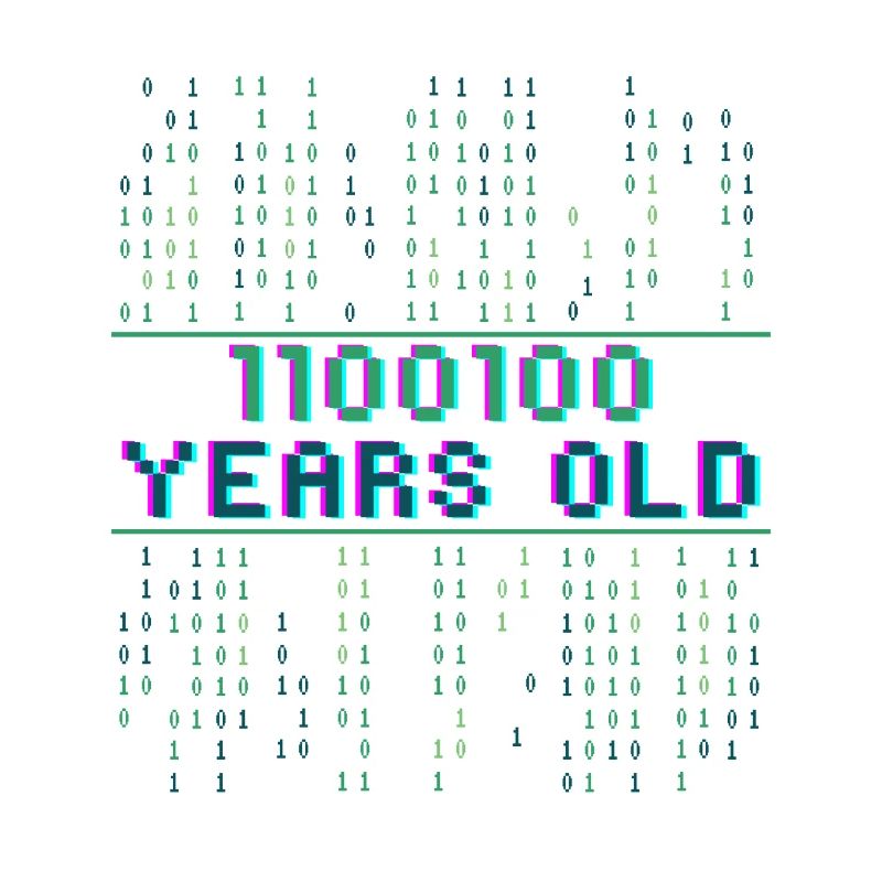 100. Geburtstag 100 Jahre alt Binärcode Coder