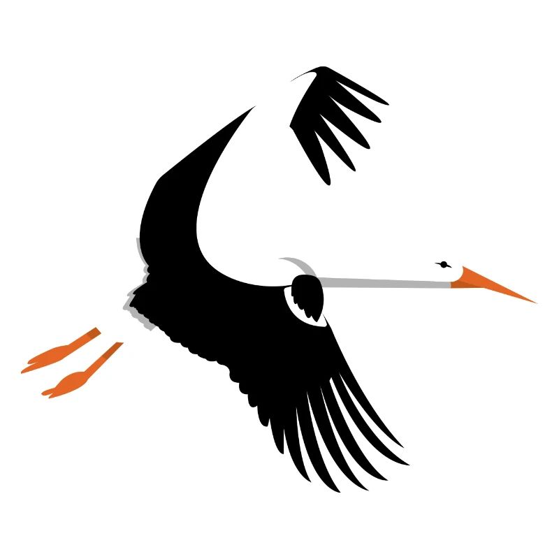 Storch im Flug