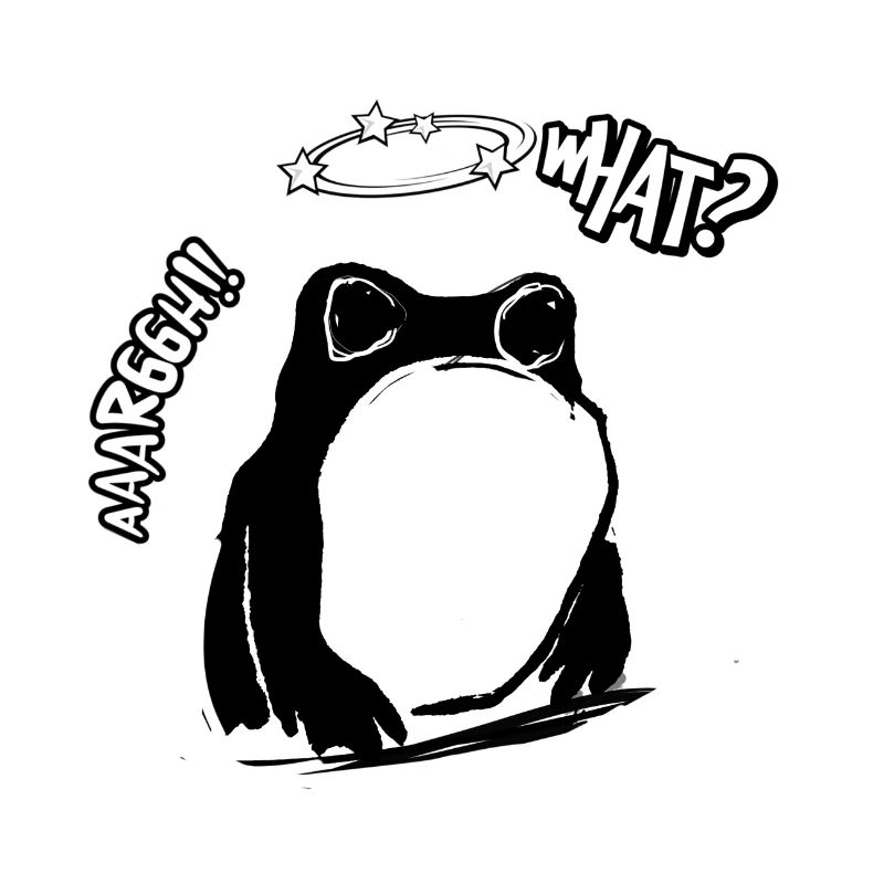 Frosch,schwarz, illustration, stencil,Comic