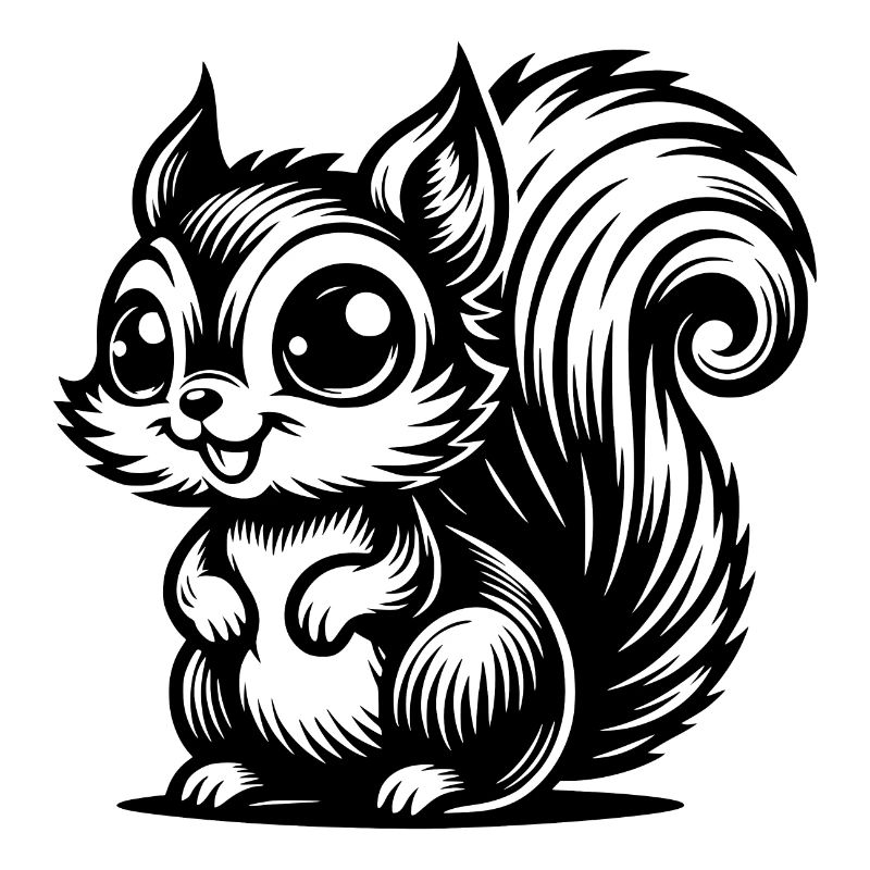 Kleines lachendes Eichhörnchen Kinder Zeichnung